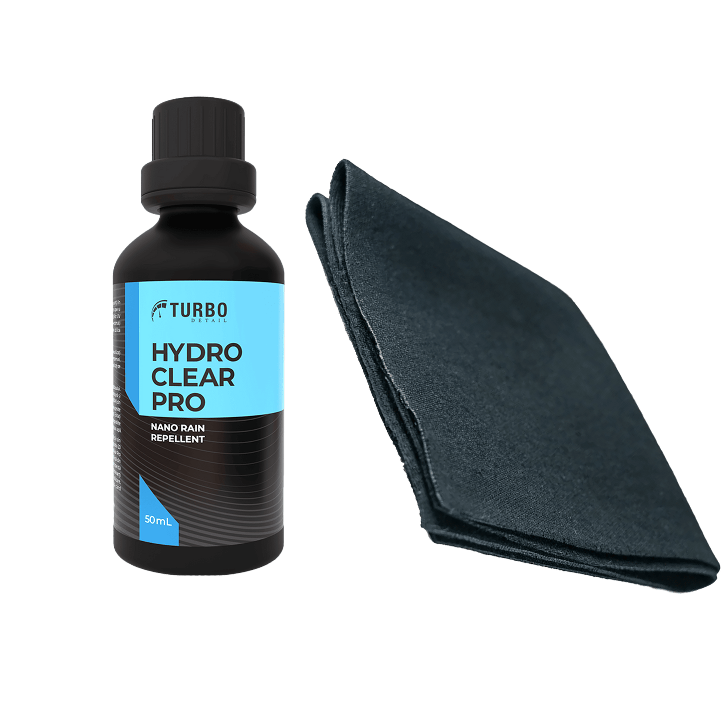 HYDROCLEAR PRO PACK, Pachet protectie ceramica parbriz + laveta bumbac, Turbo Detail